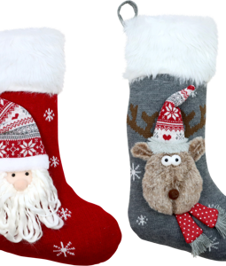 3423 STOCKINGS SANTA & ELCH S/2